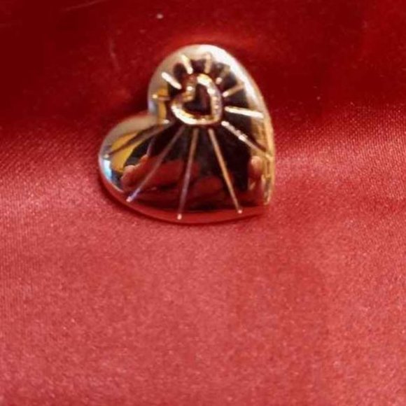 VTG 90'S HEART PIN W/A HEART ENGRAVED WITH RAYS THE VARIETY CLUB ON BACK - Picture 2 of 4